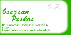 osszian puskas business card